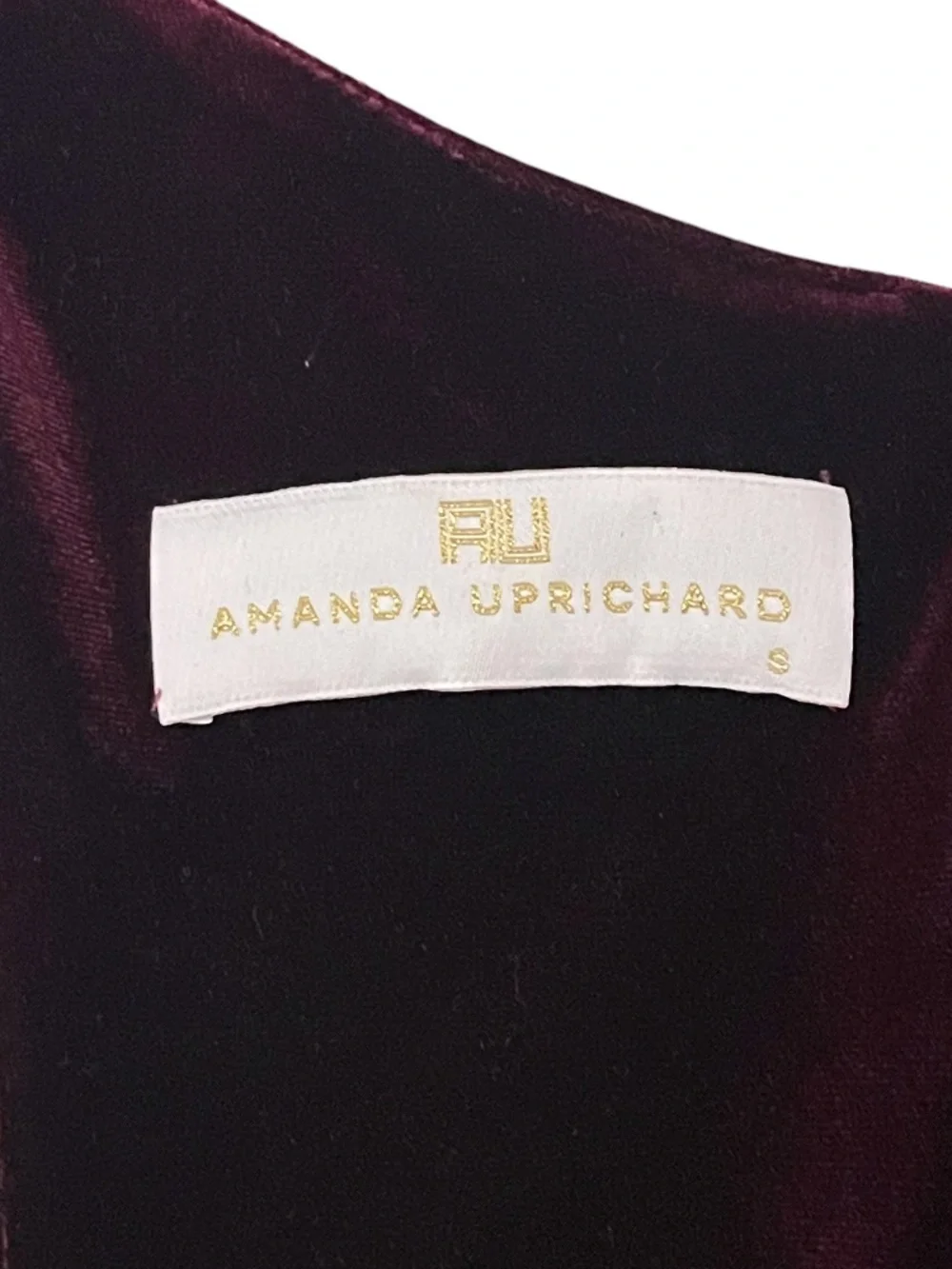 Amanda Uprichard Velvet Mini Dress Small Burgundy Open Back Racer Ruffle Hem